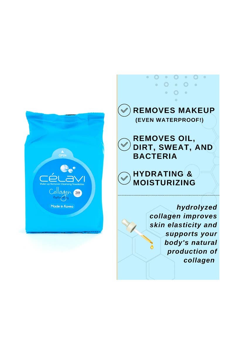 Celavi MT002 Collagen Makeup Cleansing Towelette - 6pc