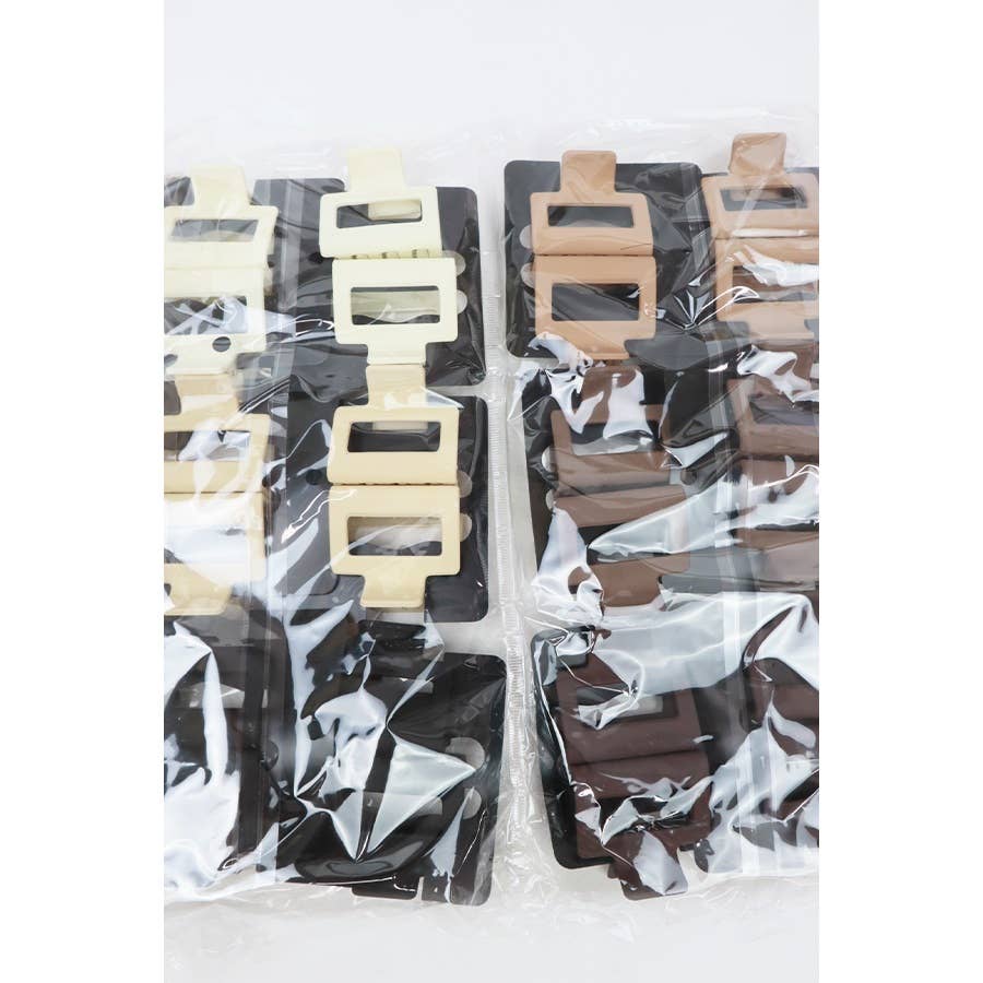Neutral Tone Matte Color Rectangle Medium Hair Clip