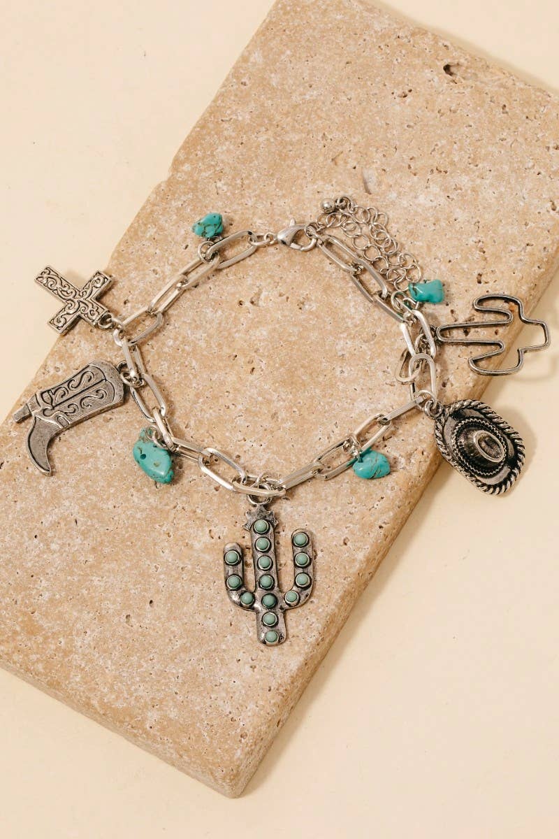 Assorted Western Charm Chain Bracelet