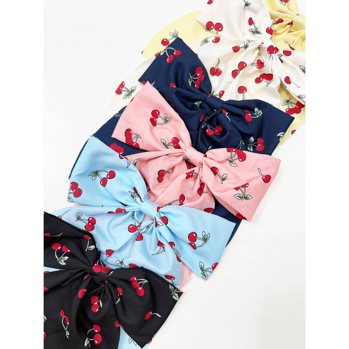 Mix Colors of Cherry Bow Hair Clips