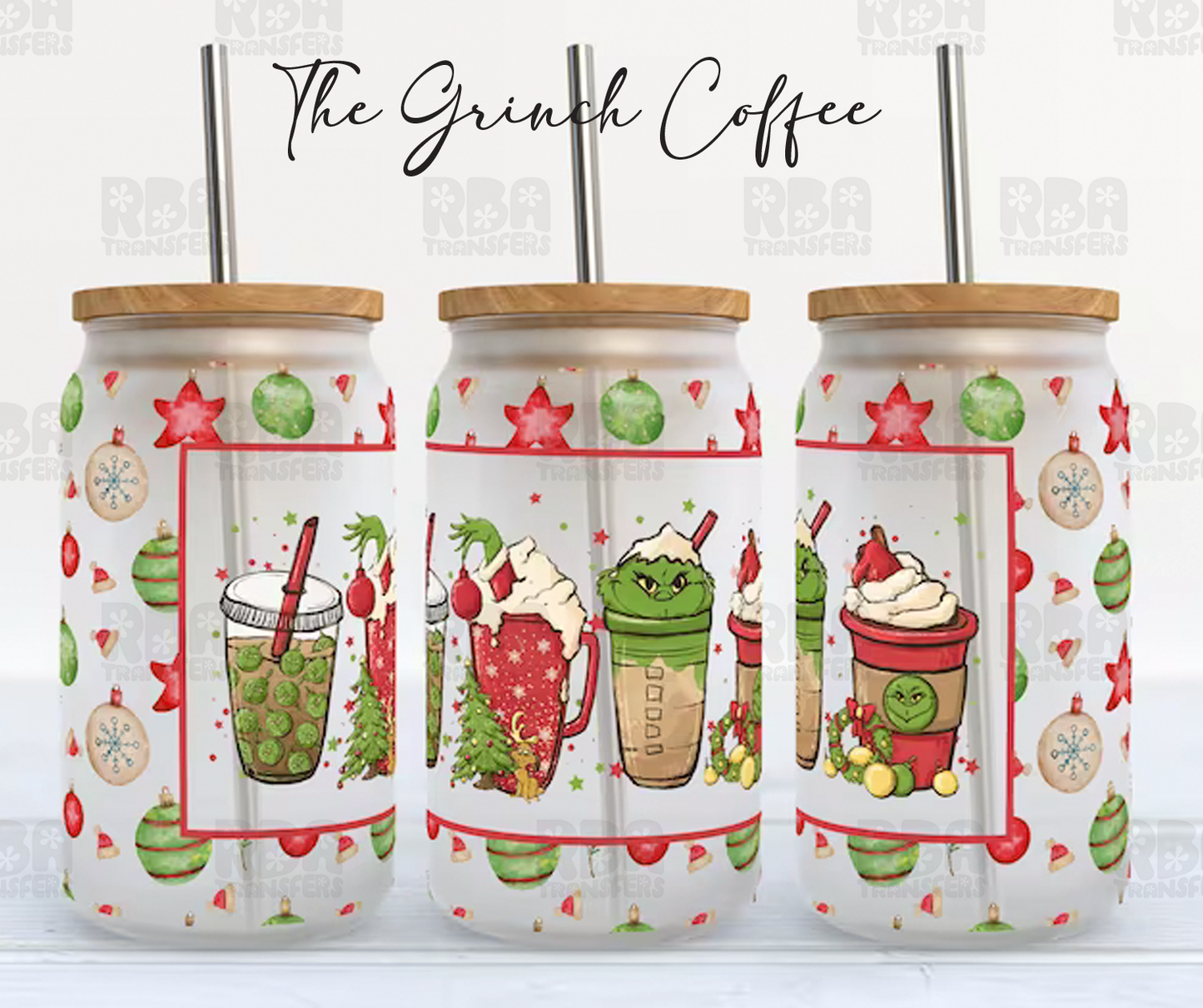 The Grinch Coffee Wrap UV DTF Sticker