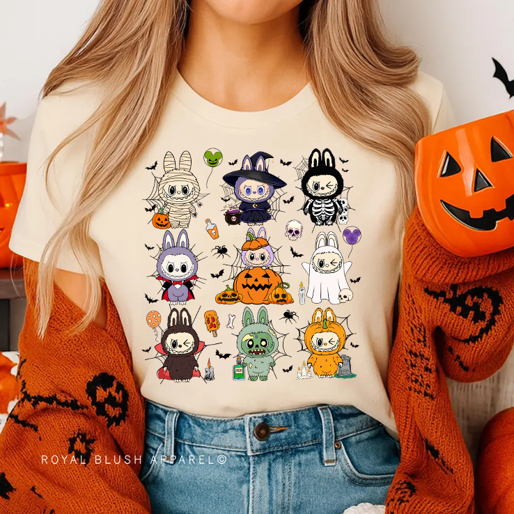 Labubu Checkered Halloween Costumes Full Color Transfer