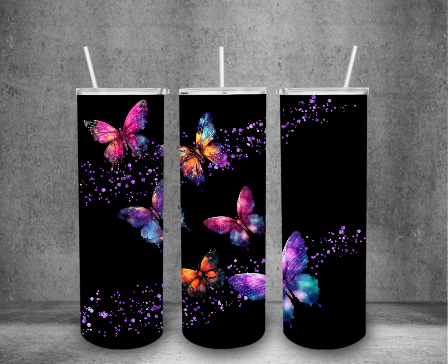 Glitter Butterly Tumbler