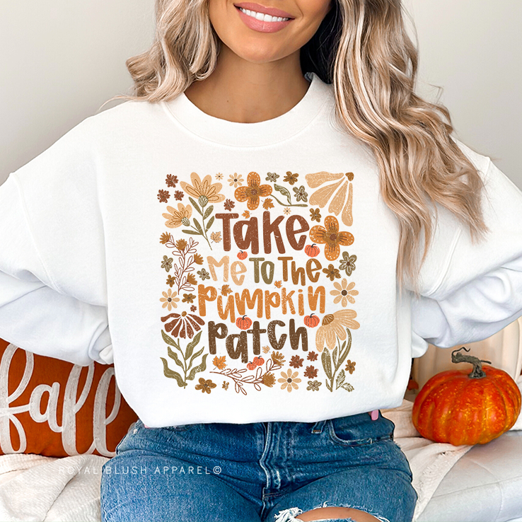 Take Me To The Pumpkin Patch Floral Full Color Transfer