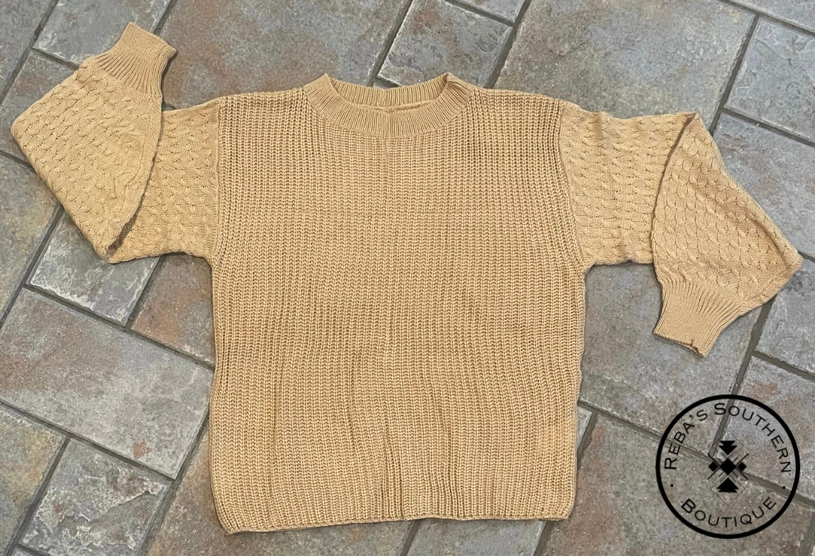 KAHKI cable sweater