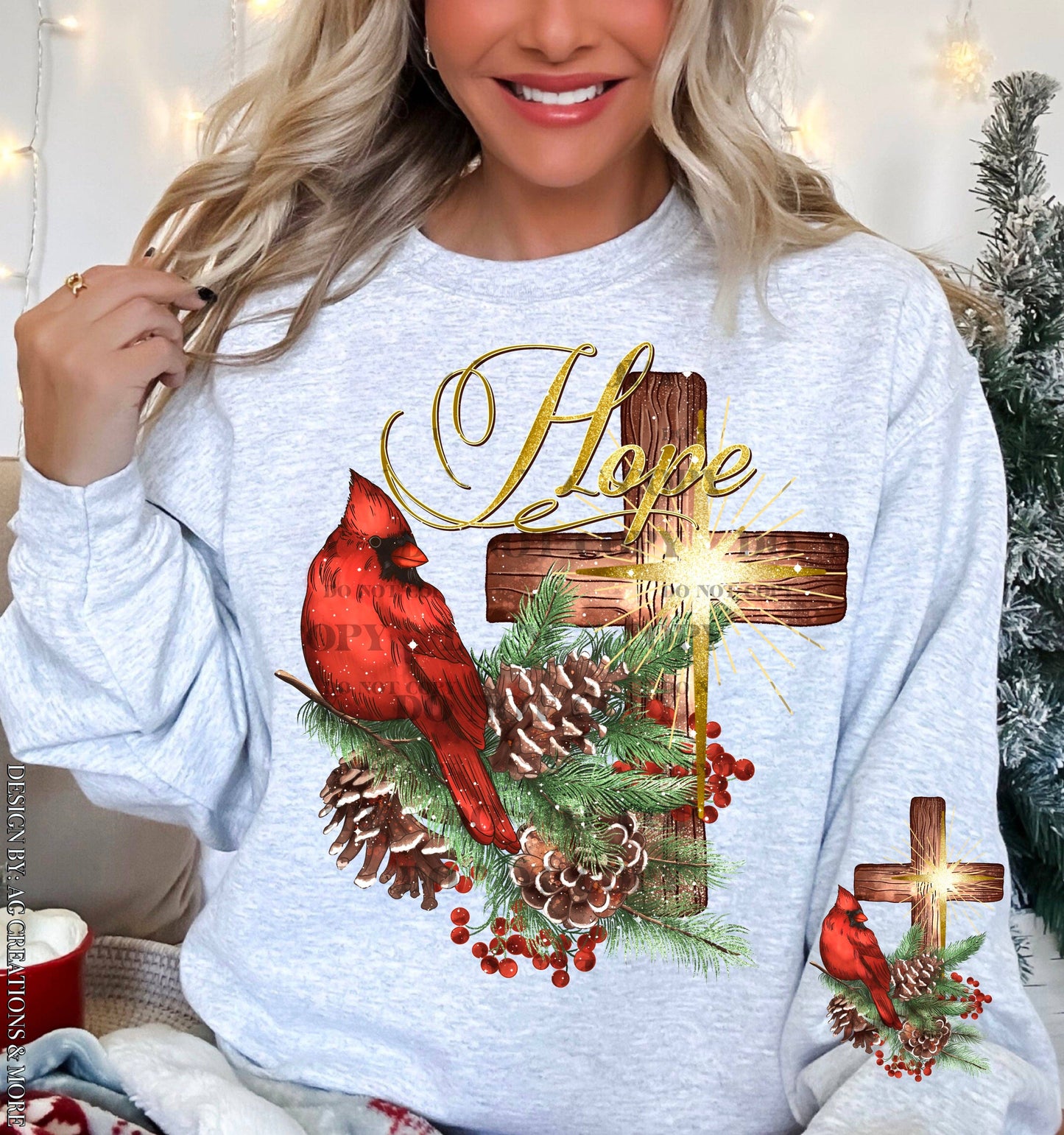 Hope Cross DTF Transfer | Jesus Christmas DTF Transfer | Ready to Press | High Quality DTF Transfers | Fast Shipping