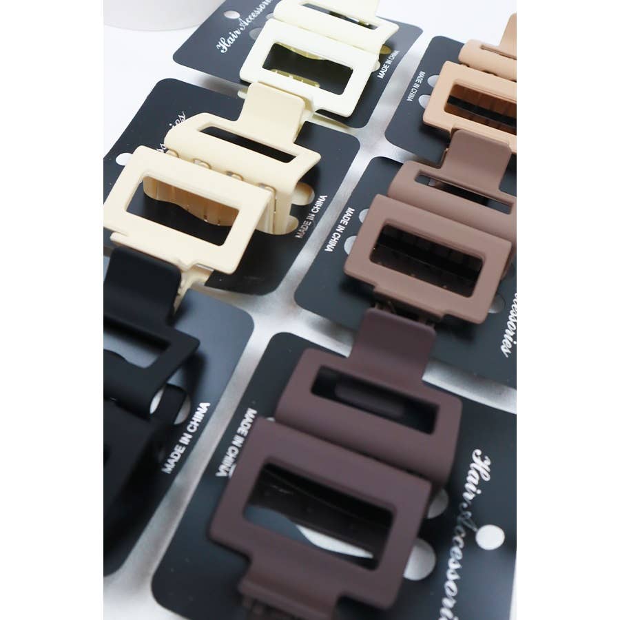 Neutral Tone Matte Color Rectangle Medium Hair Clip