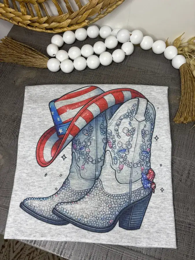Patriotic Bling Boots (Gildan T-Shirt)