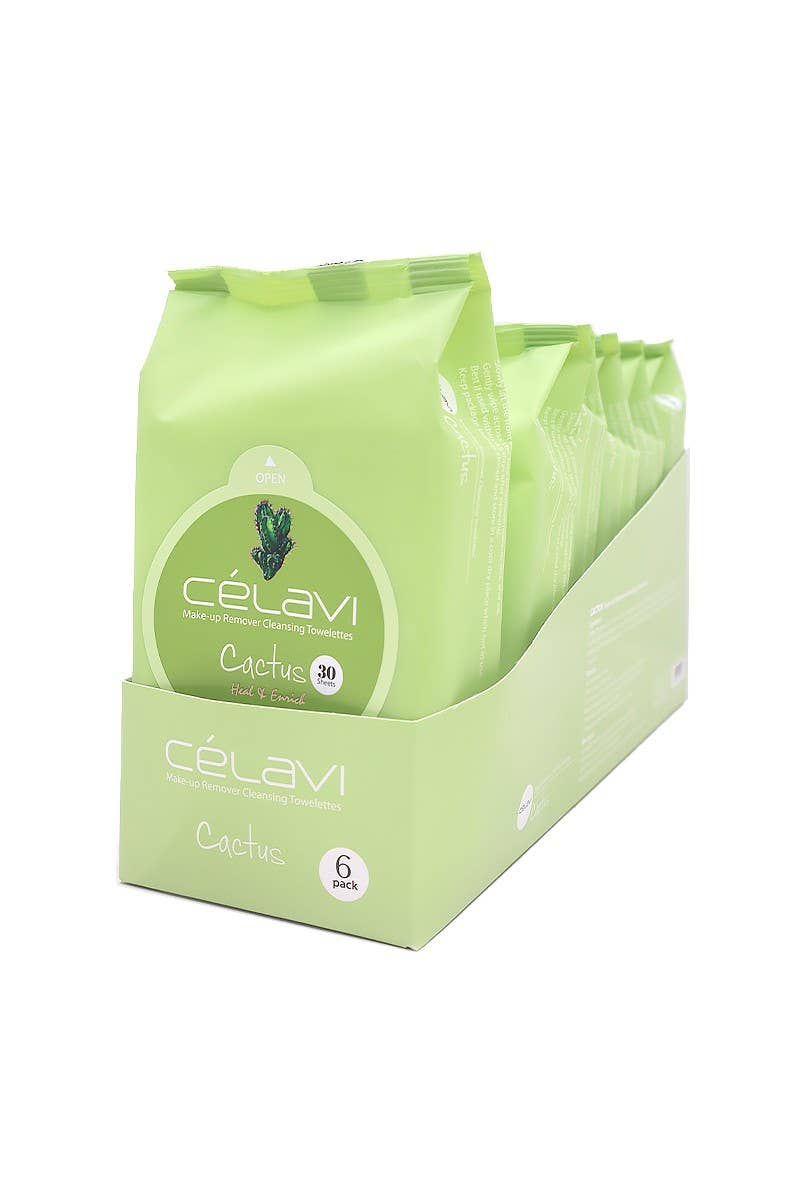 Celavi MT017 Cactus Makeup Cleansing Towelette (1pack) 30 wipes