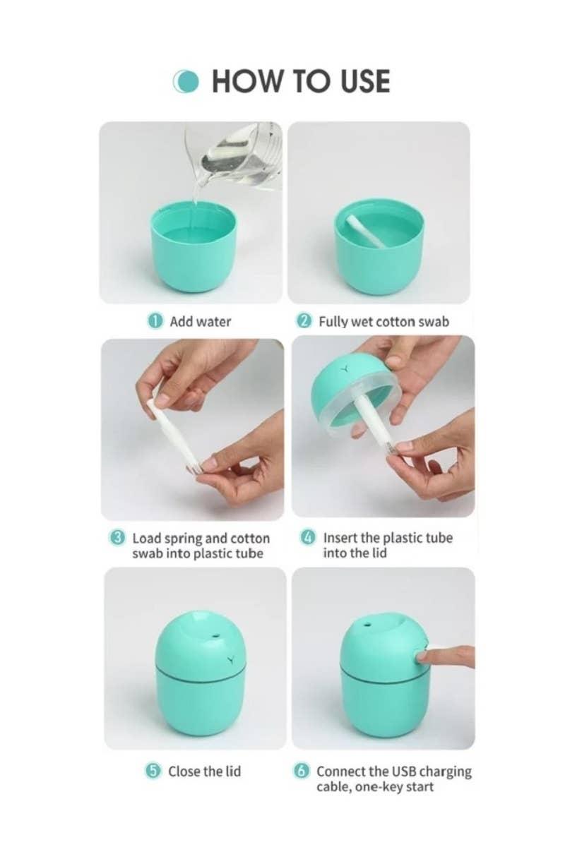 Mini 220ml Portable Usb Led Diffusers Humidifier
