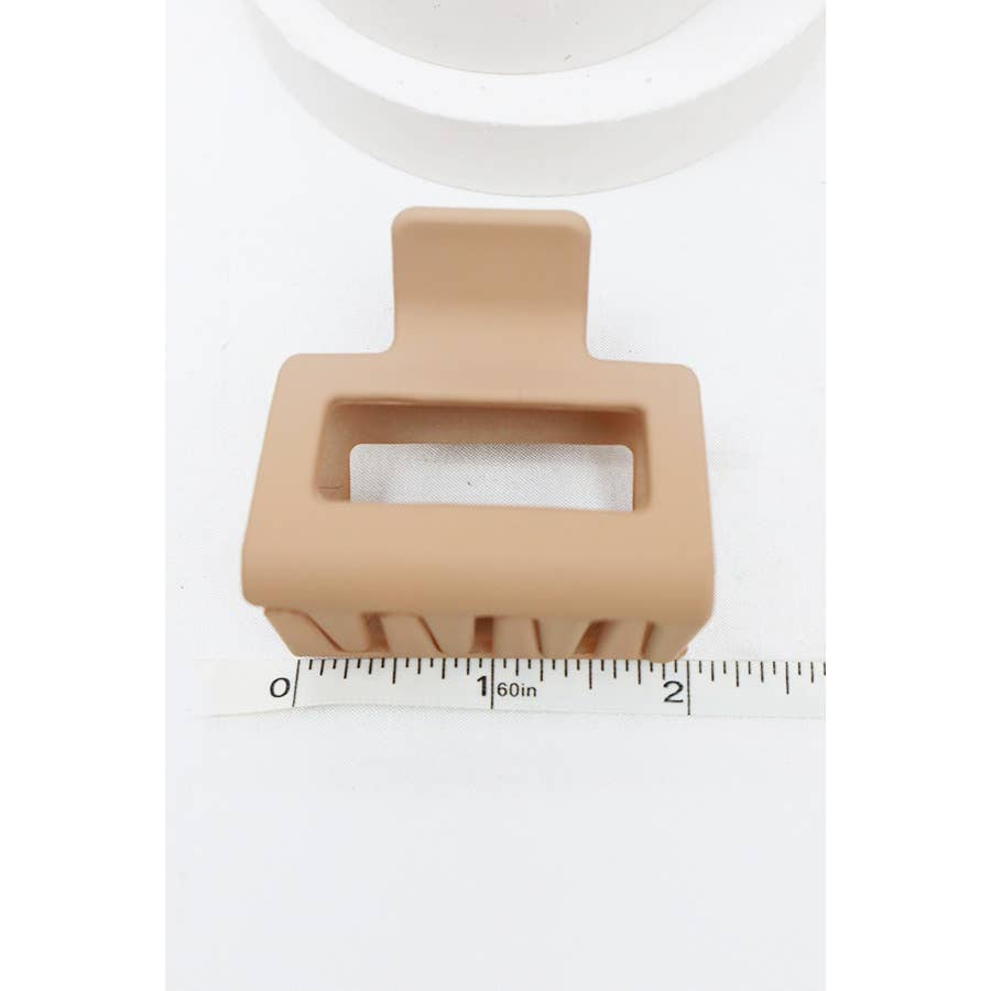 Neutral Tone Matte Color Rectangle Medium Hair Clip