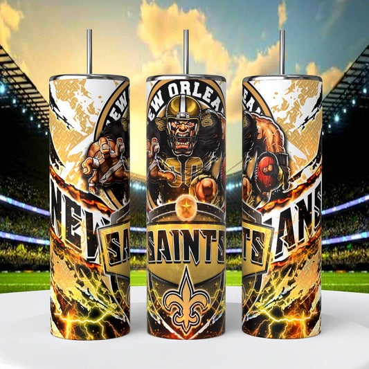New Orleans Saints Skinny Tumbler • 20 oz Stainless Steel • Drinkware