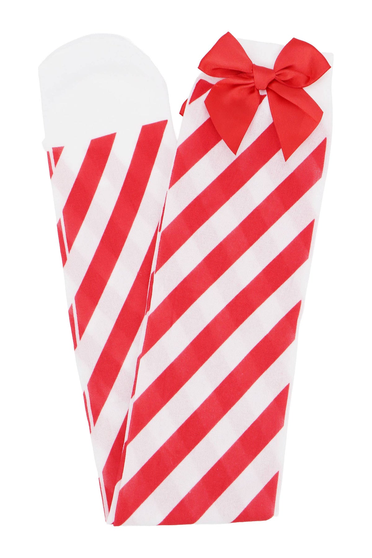 Christmas Santa Girl Stripe OTK Sock Tights