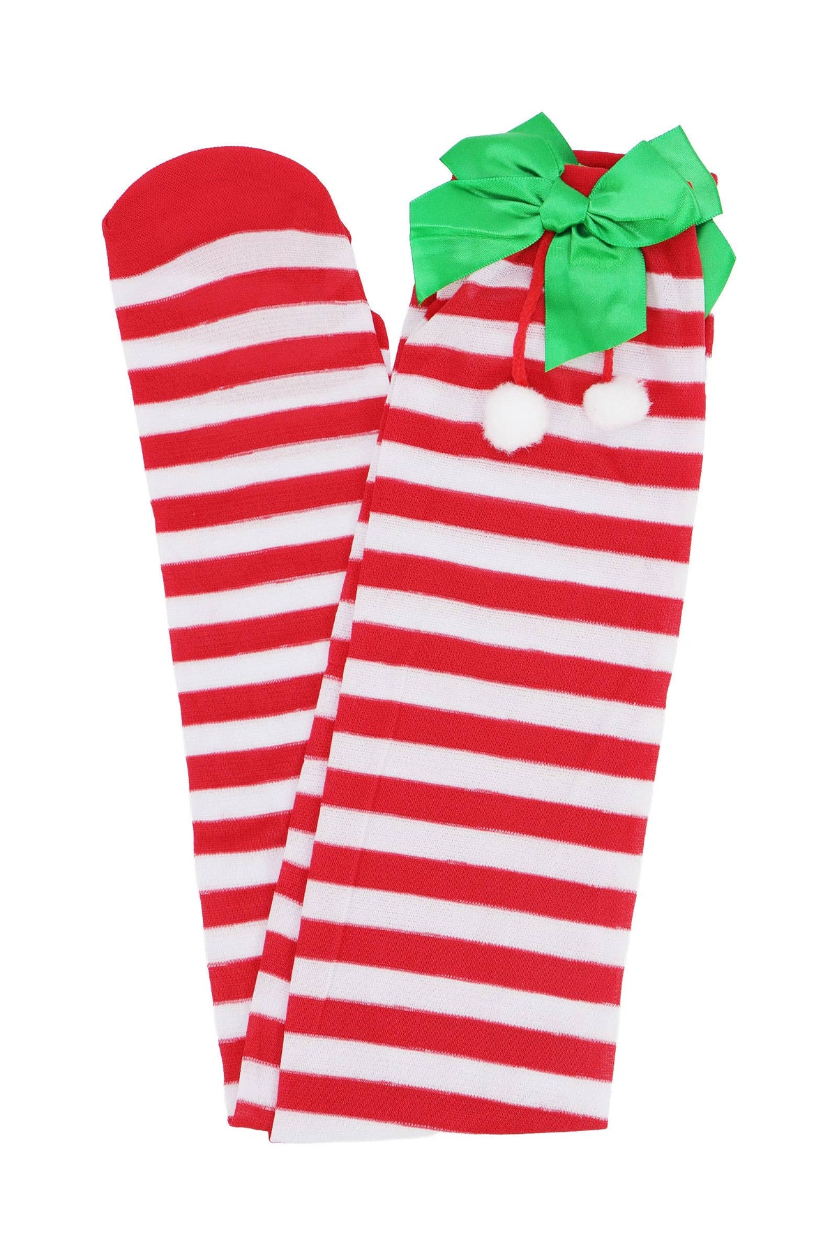 Christmas Santa Girl Stripe OTK Sock Tights