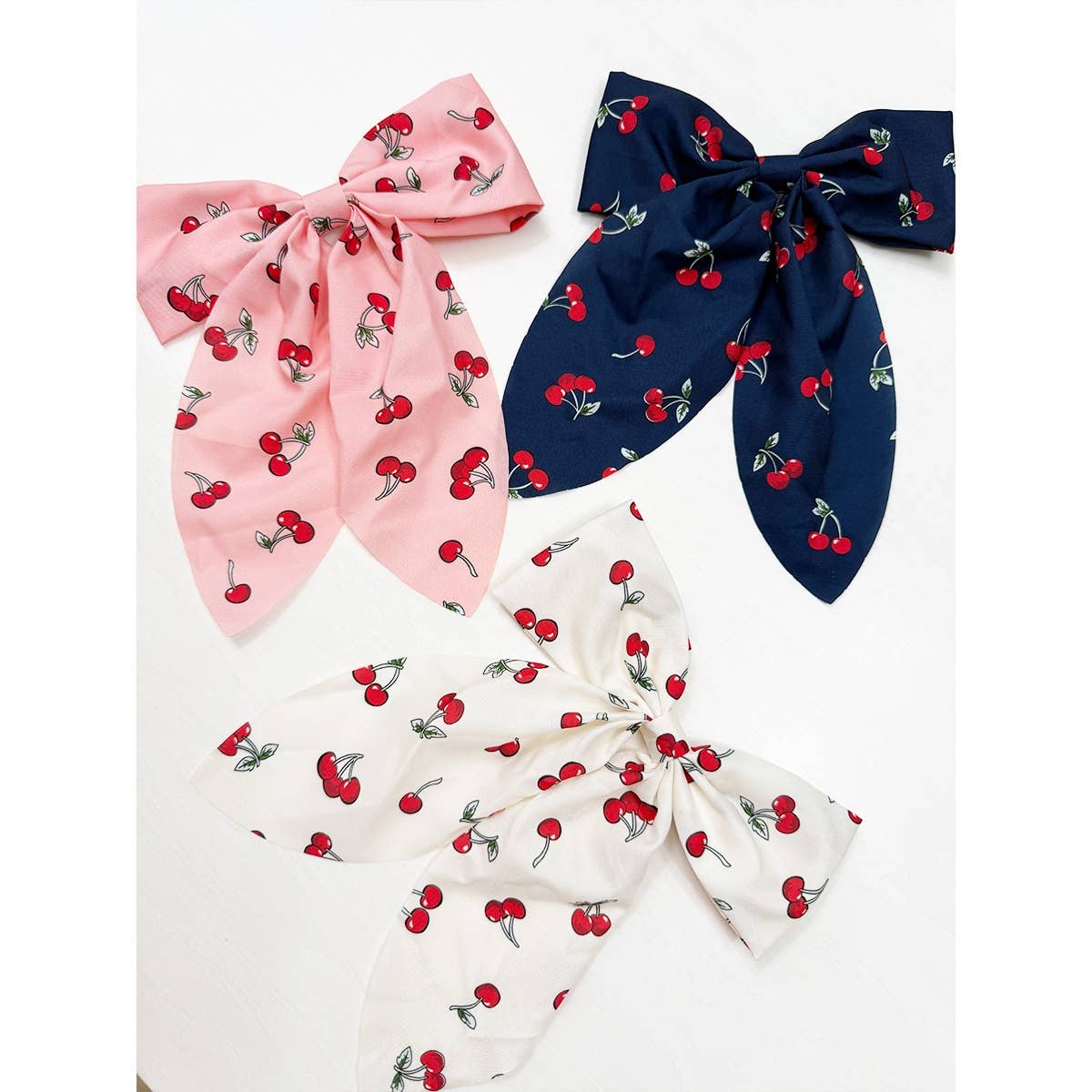 Mix Colors of Cherry Bow Hair Clips