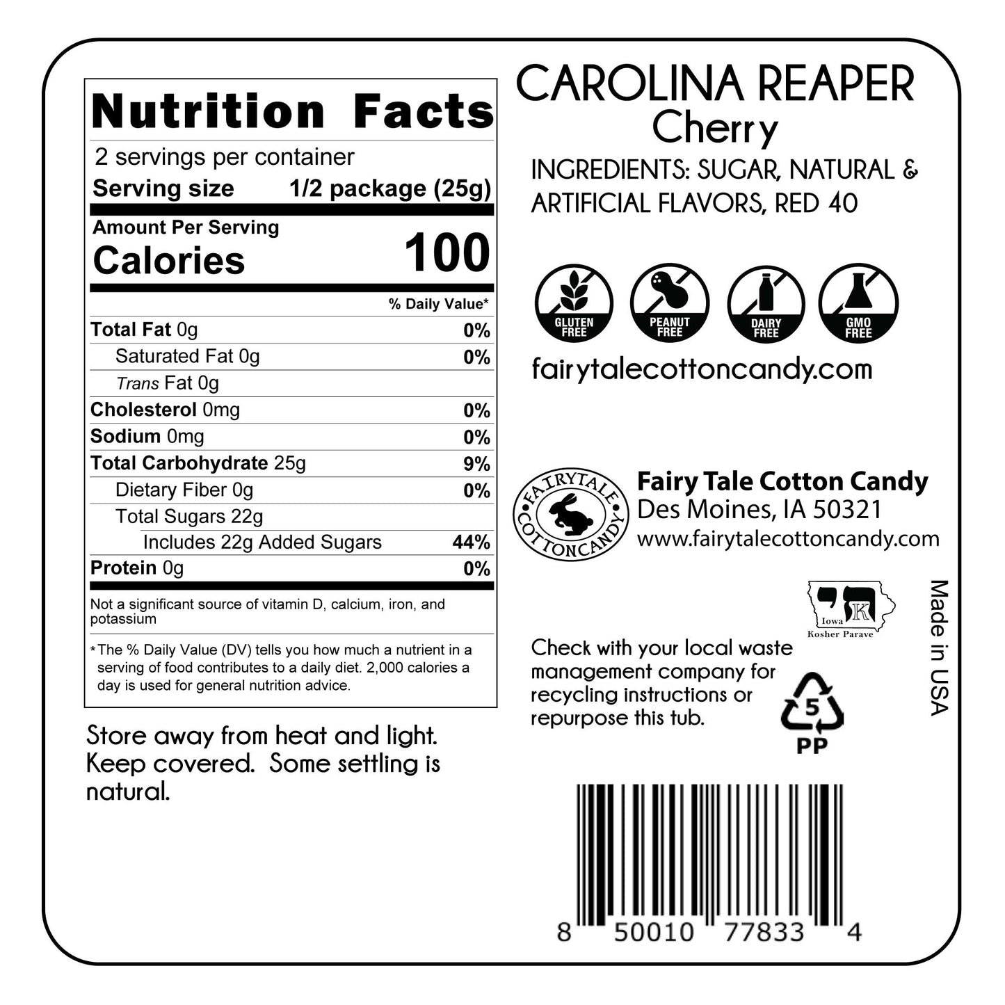 Carolina Reaper Cherry Cotton Candy