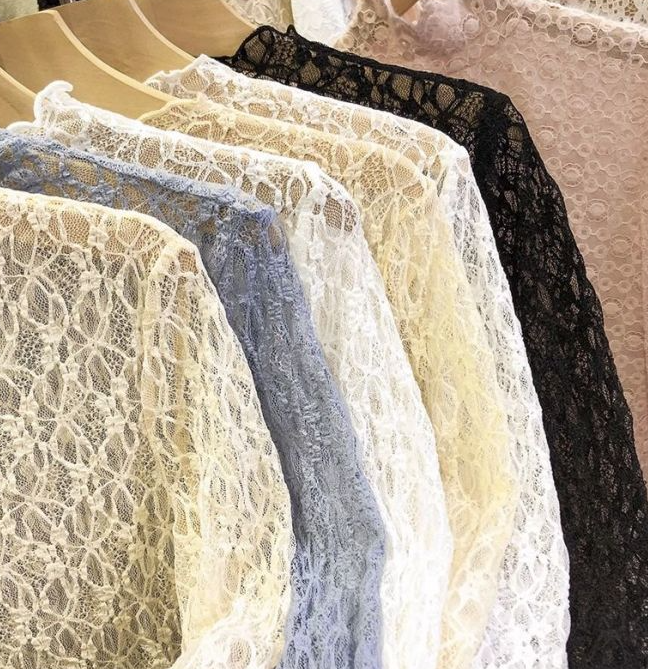 Textured Floral Lace Sheer Mesh see through Layering Top