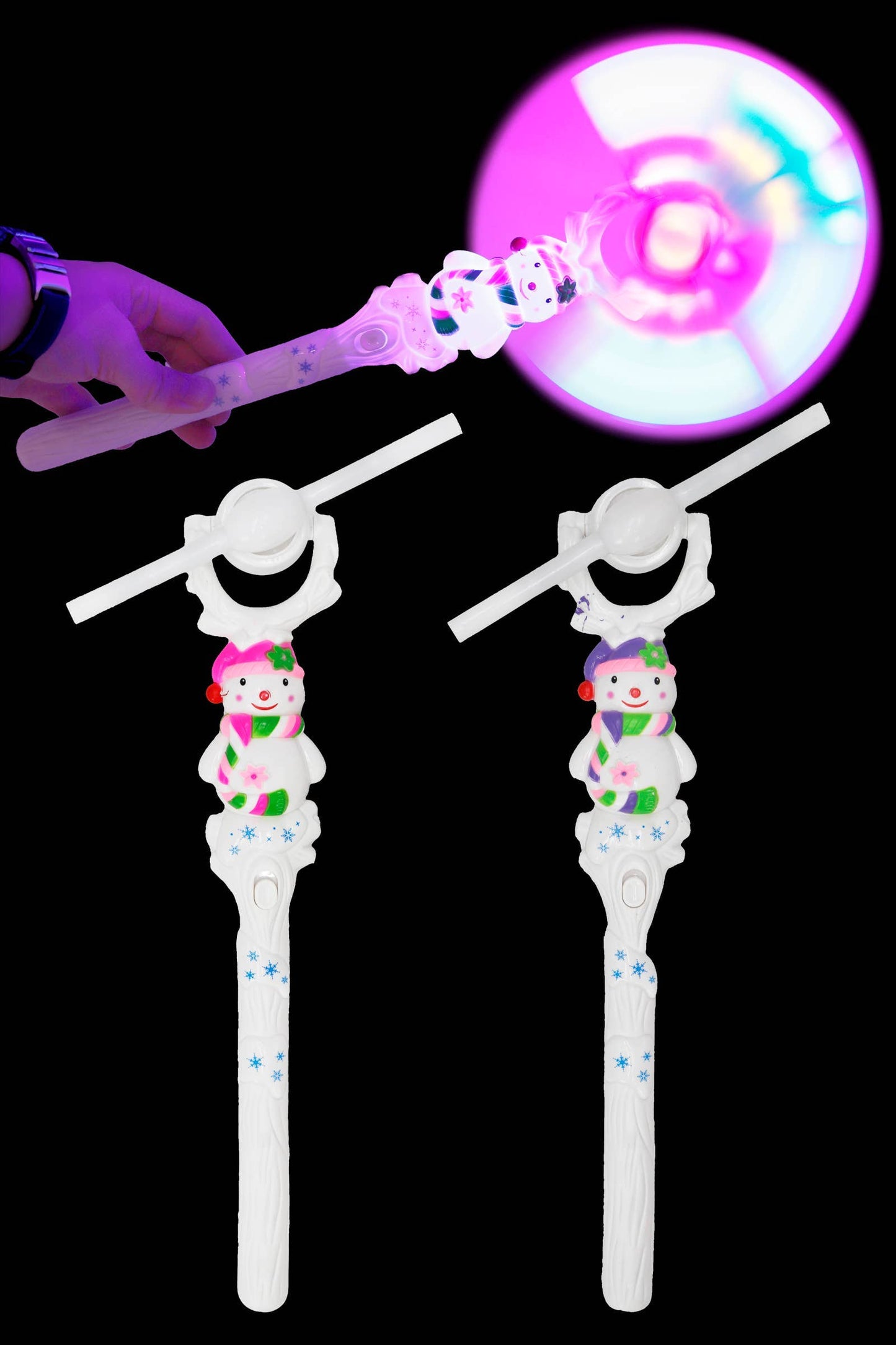 Snowman Christmas Light-up Noise Windmill Wand