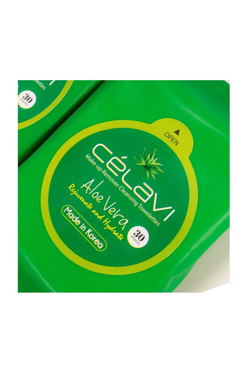 Celavi MT001 Aloe Vera Makeup Cleansing Towelette - 6pc