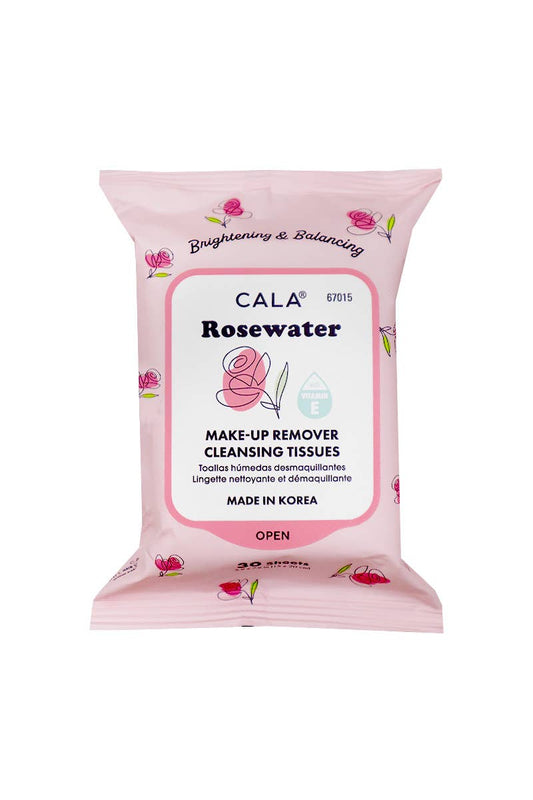 CALA 67015 Rose Water 30 Sheets Makeup Remover Tissue - 6pk
