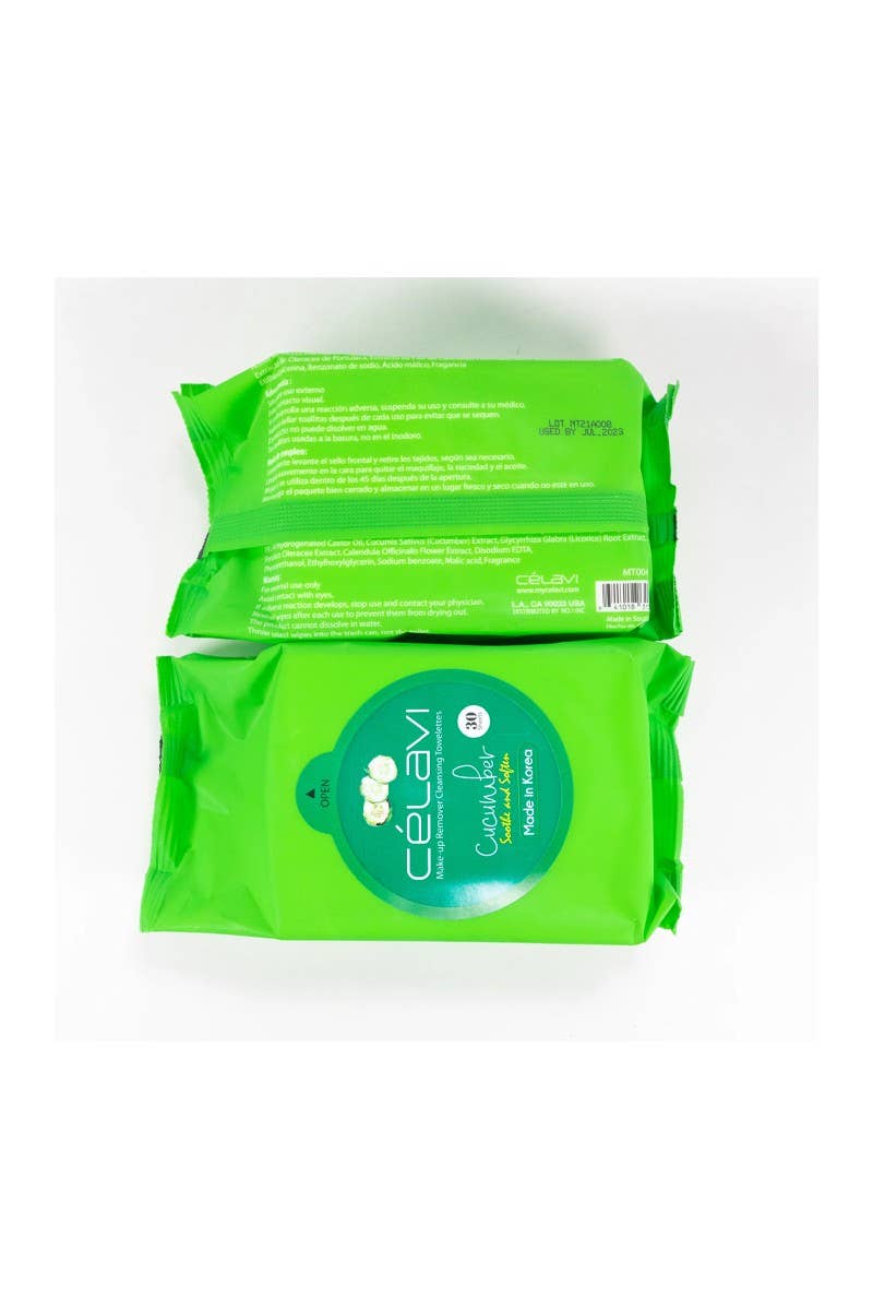 Celavi MT004 Cucumber Makeup Cleansing Towelette - 6pc