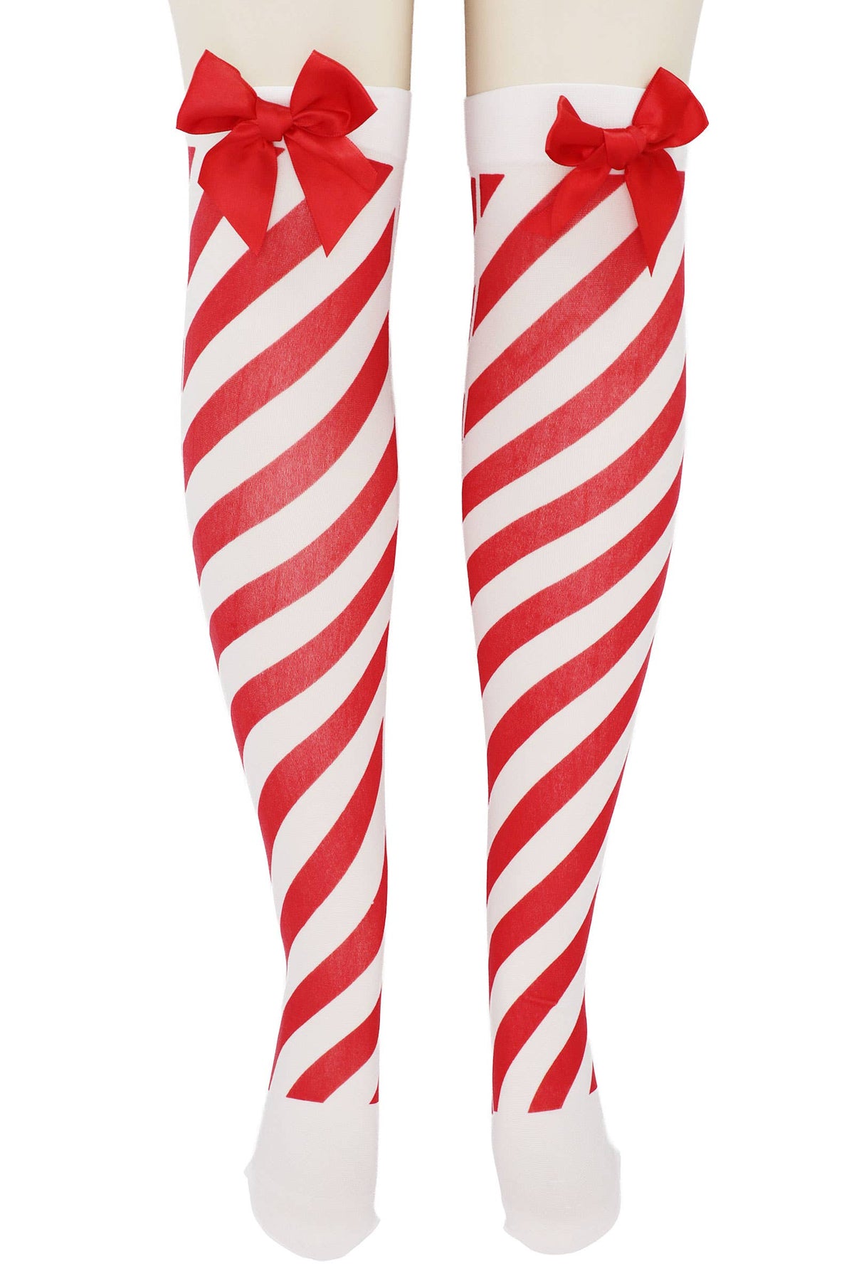 Christmas Santa Girl Stripe OTK Sock Tights