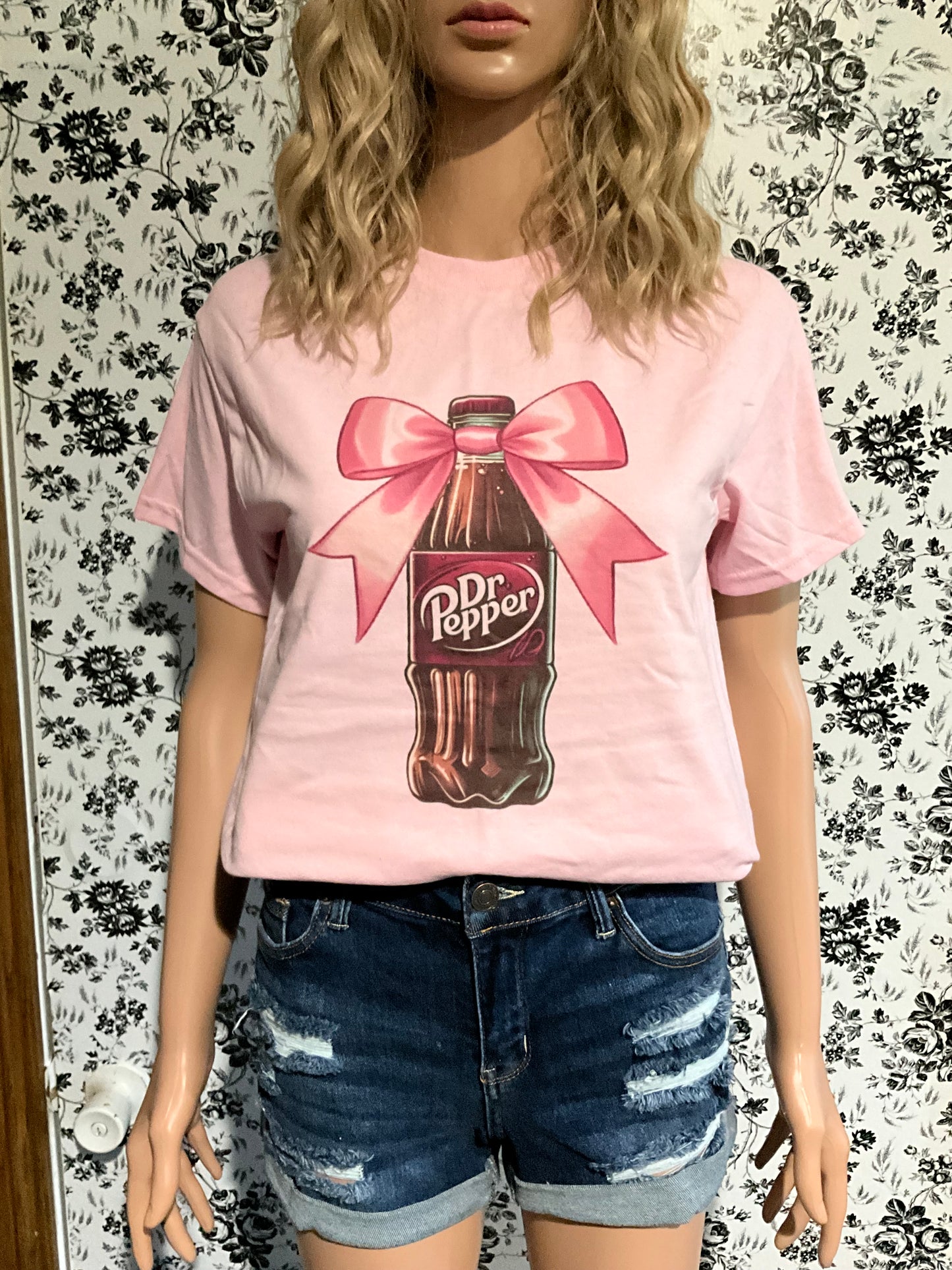 Dr Pepper tee wrapped with a bow