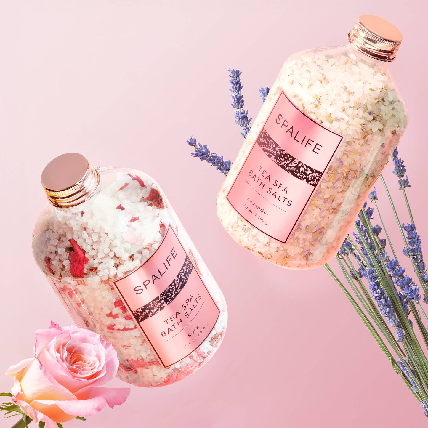 Petal-Infused Effervescent Mineral Bath Salts (Duo Pack)