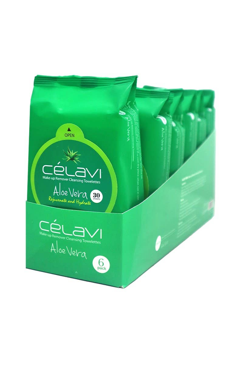 Celavi MT001 Aloe Vera Makeup Cleansing Towelette - 6pc