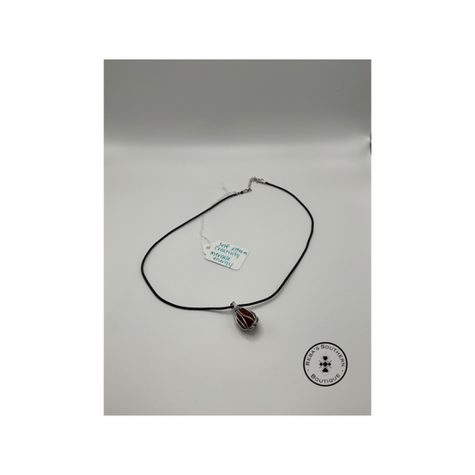 Carnelian (alum) stone necklace