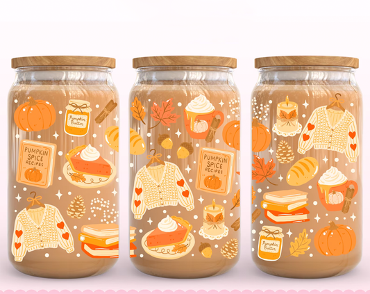 Orange Pumpkin Spice Wrap UV DTF Sticker