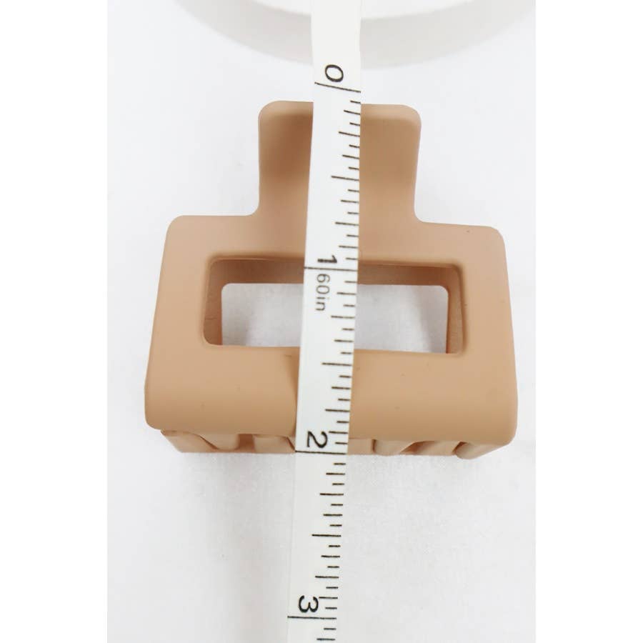 Neutral Tone Matte Color Rectangle Medium Hair Clip