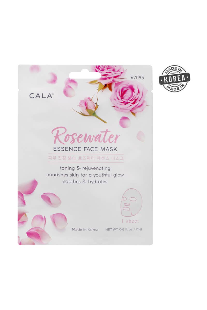 CALA 67095 Rosewater Hydrating Facial Mask Sheet - 12pcs