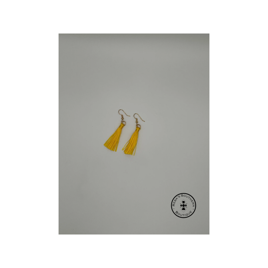 (Discounted) Yellow dangly fishhook earrings