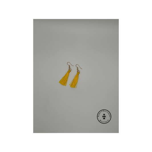 (Discounted) Yellow dangly fishhook earrings