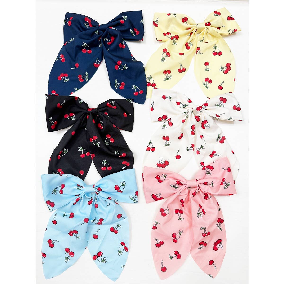 Mix Colors of Cherry Bow Hair Clips