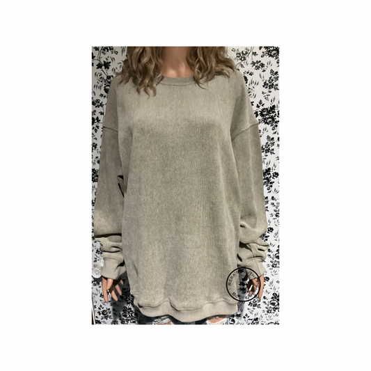 Khaki ￼long sleeve sweatshirt