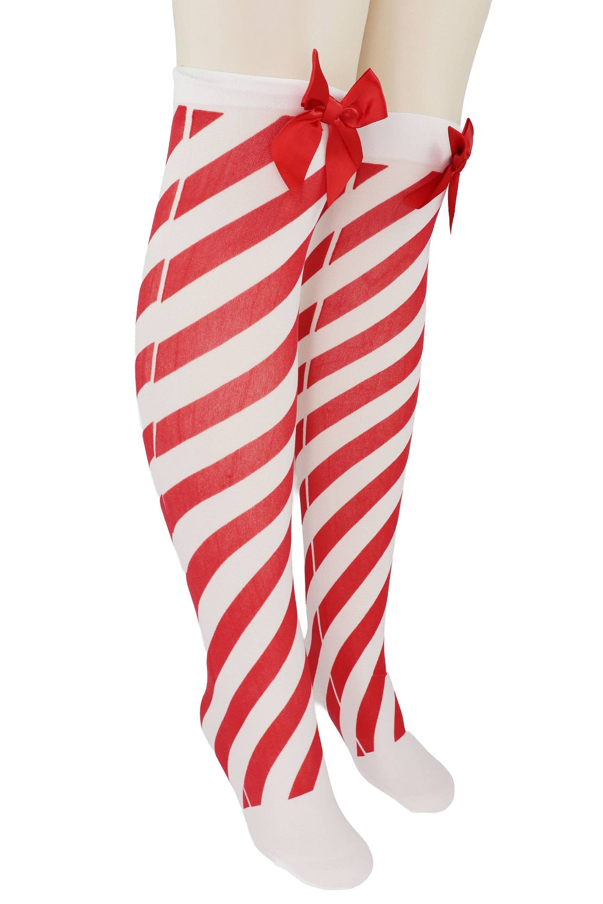 Christmas Santa Girl Stripe OTK Sock Tights