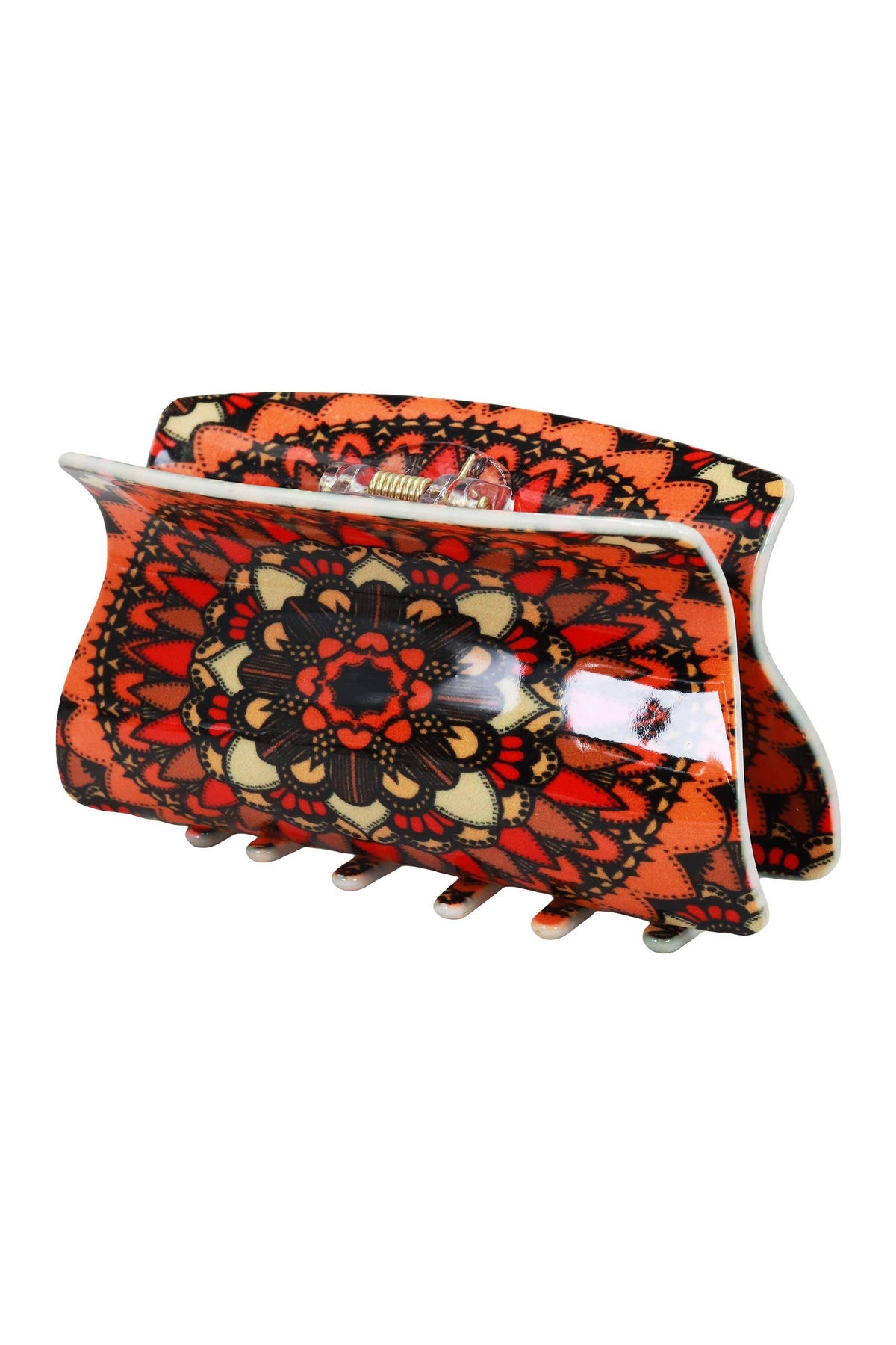Boho Mandala Glossy Rectangular Hair Claw