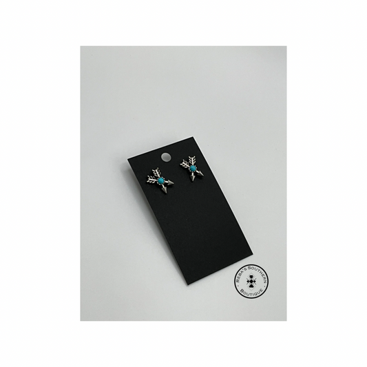 (Discounted) Cross arrow turquoise studded earrings