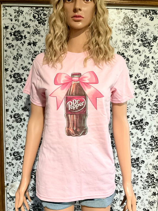 Dr Pepper tee wrapped with a bow