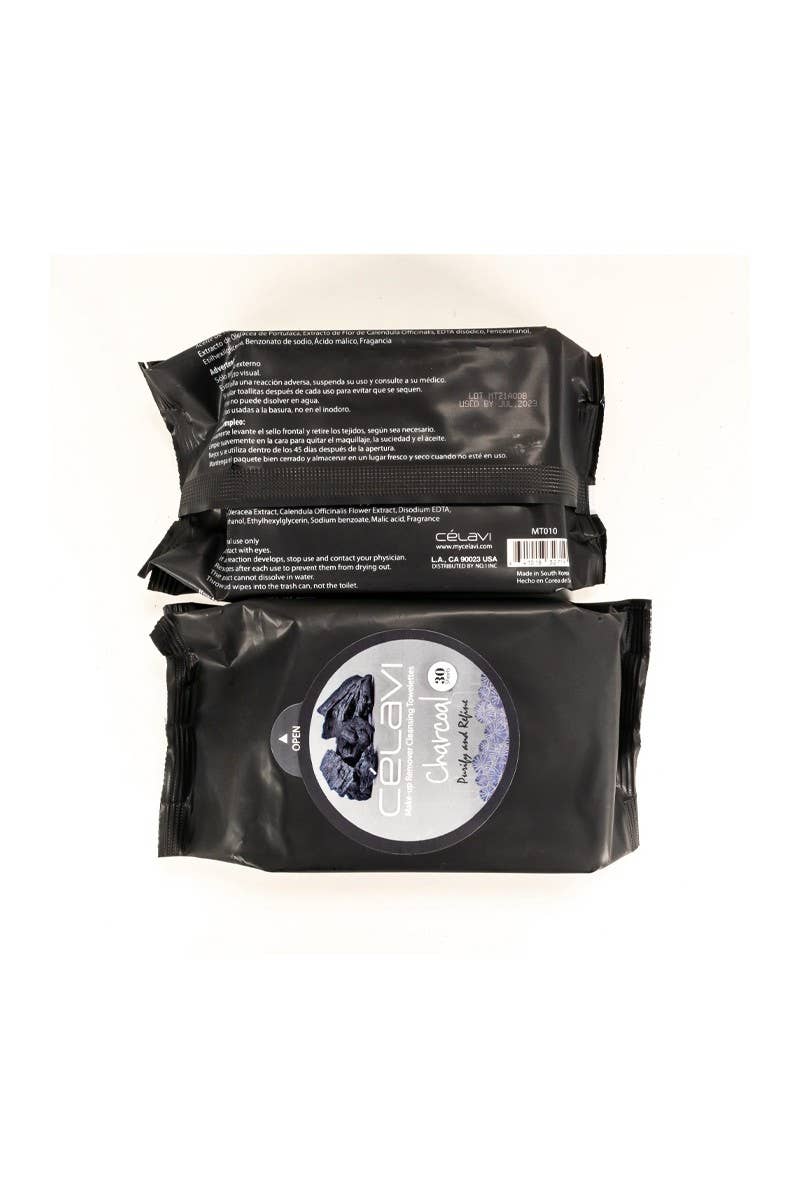 Celavi MT010 Charcoal Makeup Cleansing Towelette (1pc) 30 wipes