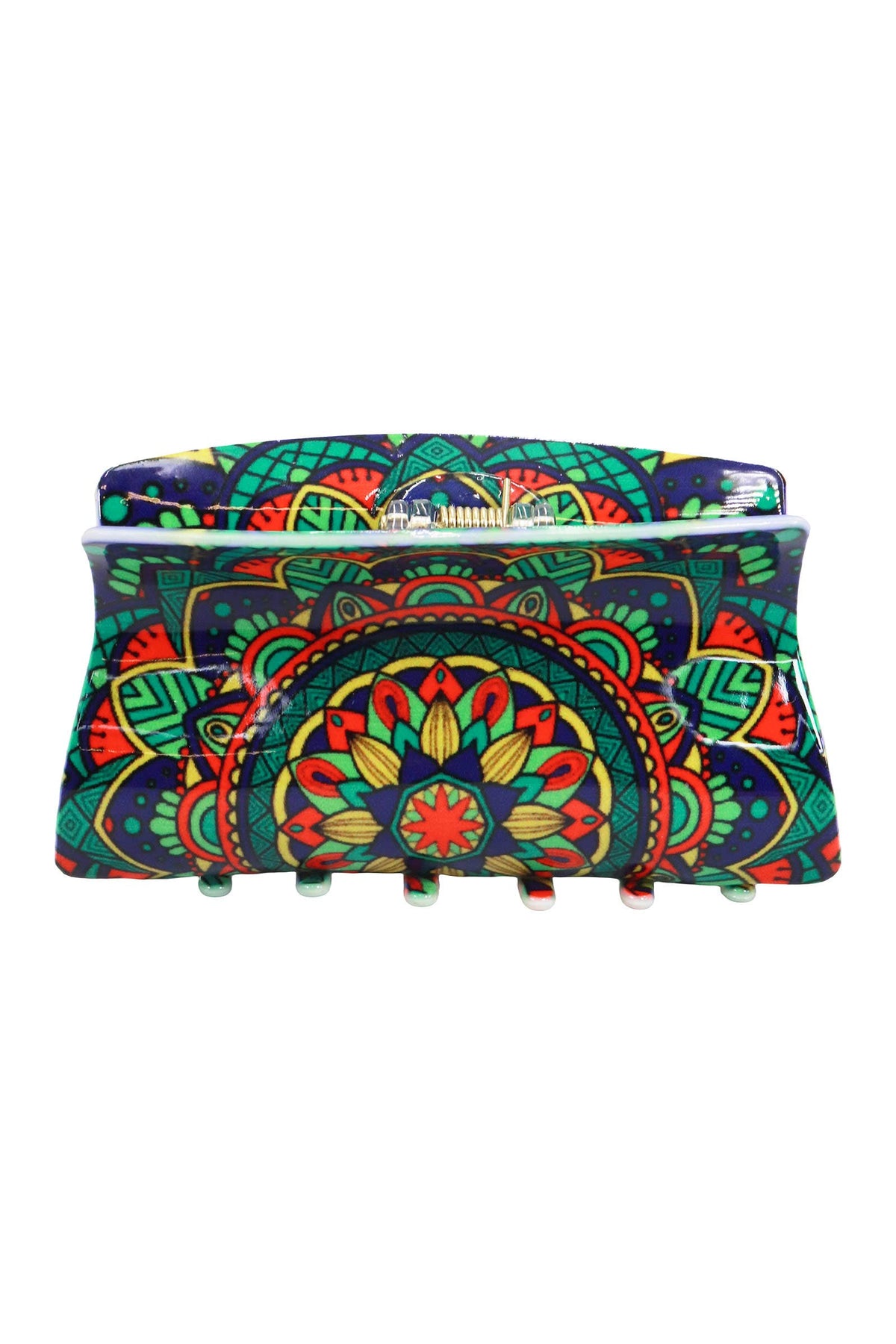 Boho Mandala Glossy Rectangular Hair Claw