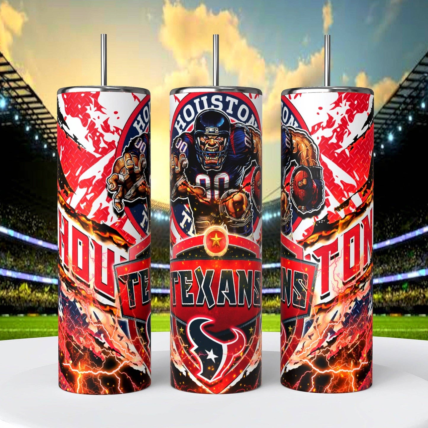 Houston Texans Skinny Tumbler • 20 oz Stainless Steel • Drinkware