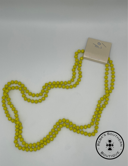 Yellow beaded necklace