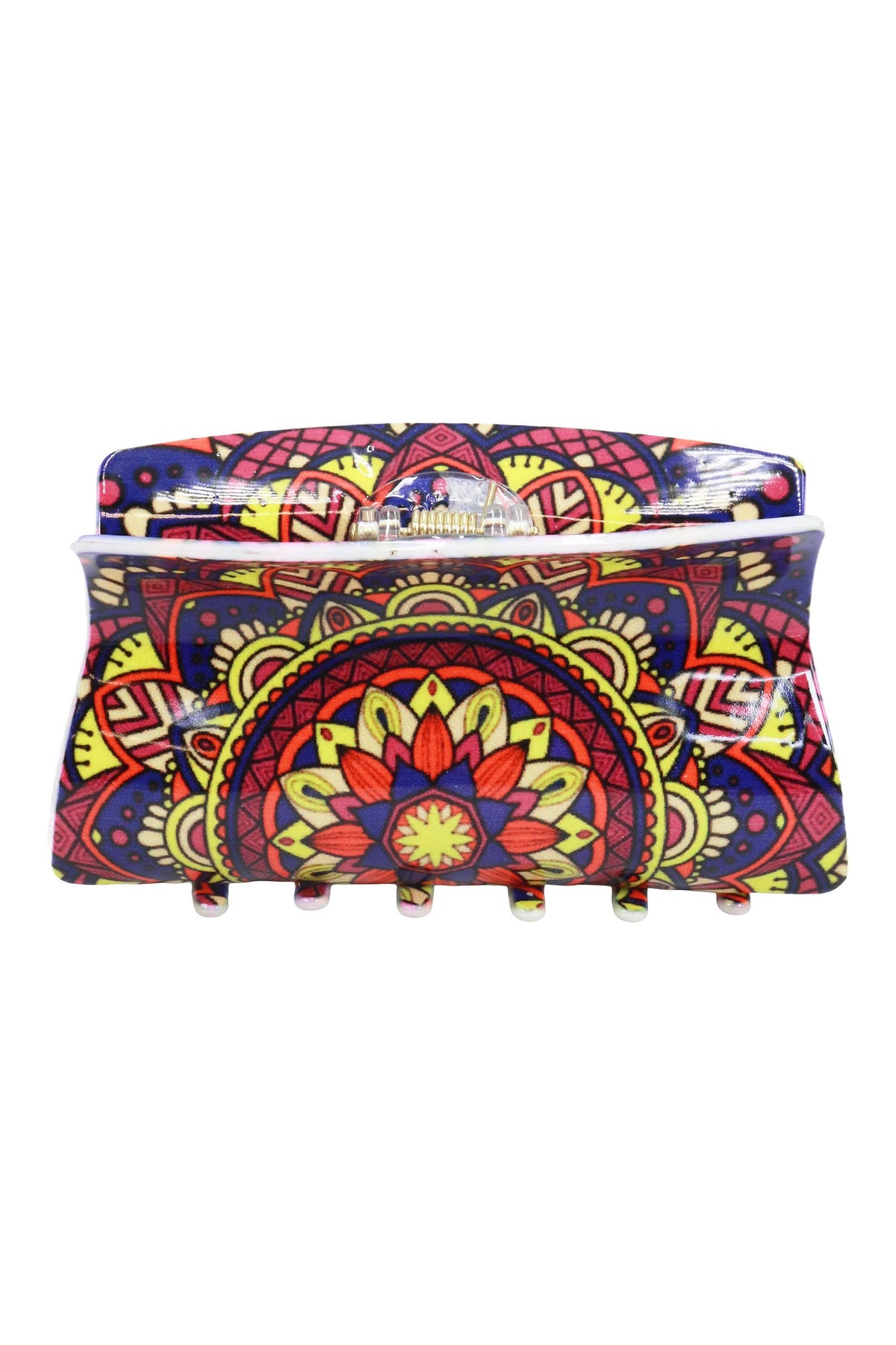 Boho Mandala Glossy Rectangular Hair Claw