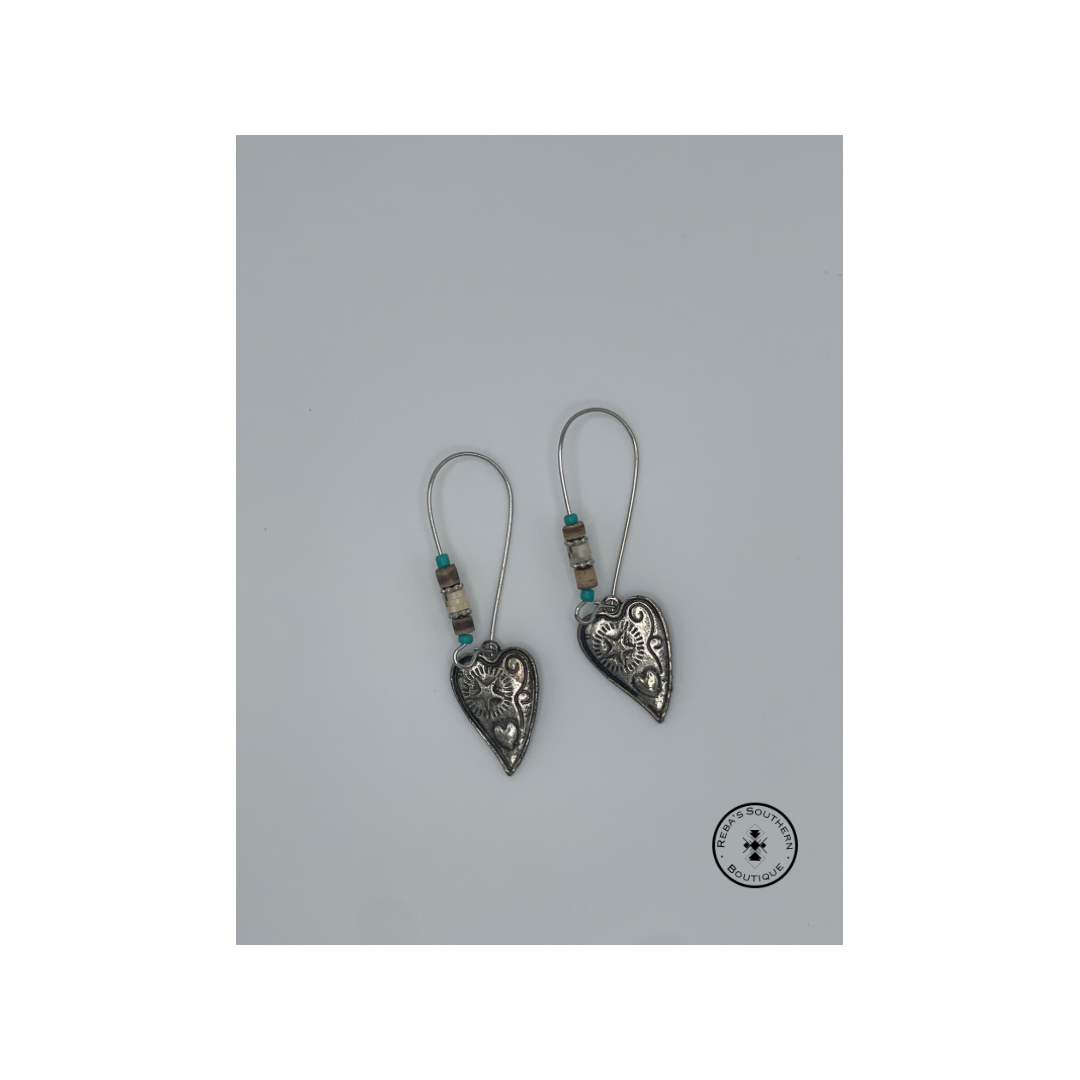 (Discounted) Western heart dangly earrings