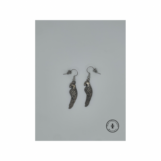 (Discounted) Silver parrots fishhook earrings