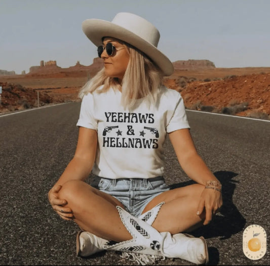 Yeehaws and hellnaws graphic t-shirt