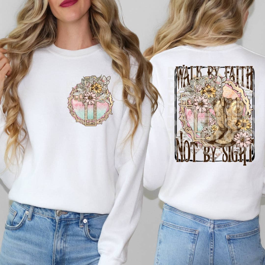 Walk by Faith Not by Sight DTF Transfer | Trendy Christian DTF Transfer | Ready to Press | High Quality DTF Transfers | Fast Shipping